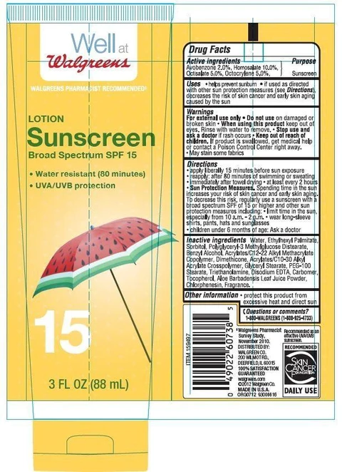 Walgreens sunscreenBroad Spectrum SPF 15 packaging