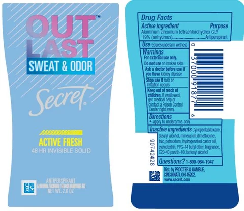 Secret Outlast Invisible Active Fresh 포장