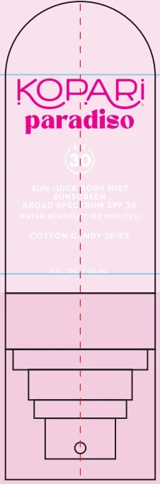Sun Juice Body Mist Sunscreen SPF30 - Cotton Candy Skies PARADISO 포장