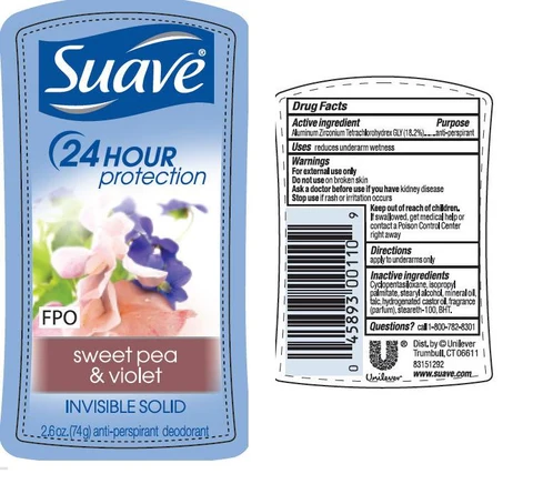 SuaveIS Sweet Pea and Violet Antiperspirant and Deodorant 포장