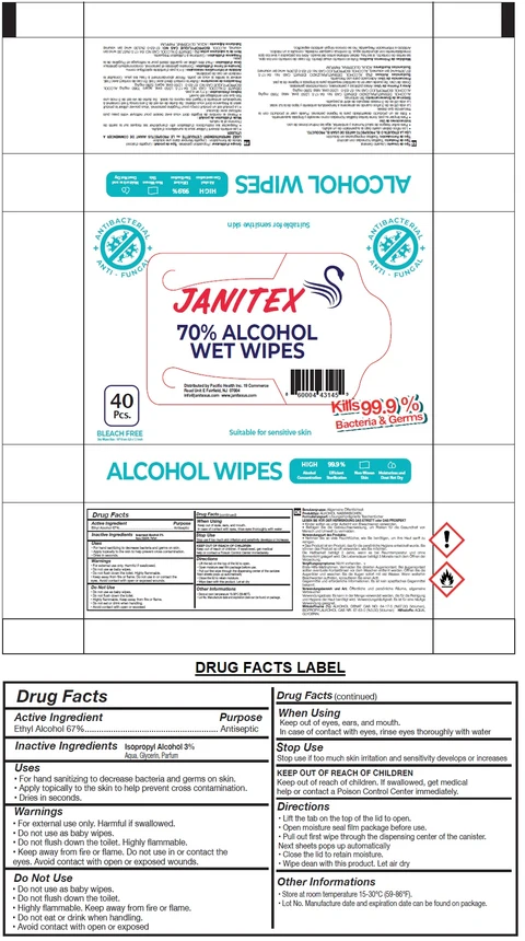 JANITEX ALCOHOL WET WIPES 70% 포장