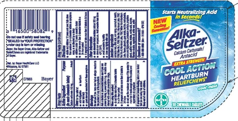 Alka-Seltzer Cool Action Extra Strength ReliefChews Mint 포장