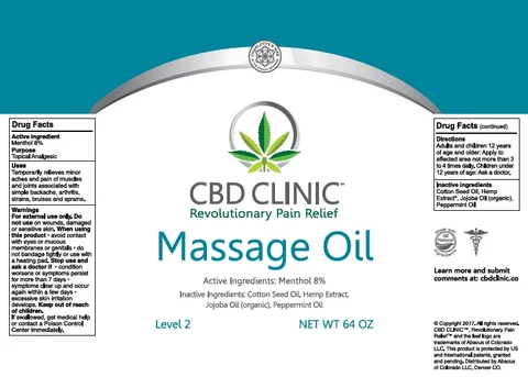 CBD Clinic - Massage Oil - Level 2 packaging