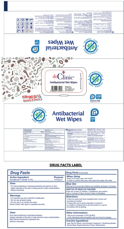 DR CLINIC ANTIBACTERIAL WET WIPES 포장