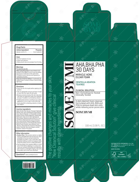 SOME BY MI AHA BHA PHA 30 DAYS MIRACLE ACNE CLEAR FOAM 포장