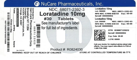 Loratadine packaging
