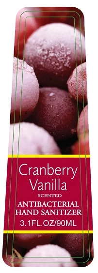 Cranberry Vanilla Scented Antibacterial Hand Sanitizer 포장