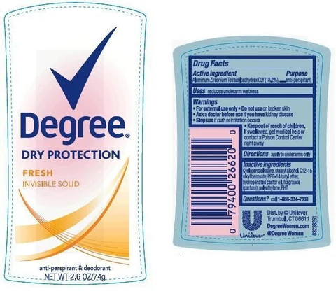DegreeFresh Antiperspirant and Deodorant 포장