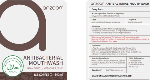 anzoon ANTIBACTERIAL MOUTH WASH packaging