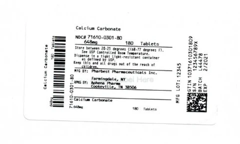 Calcium Carbonate 10 gr (648 mg)(Antacid) 포장