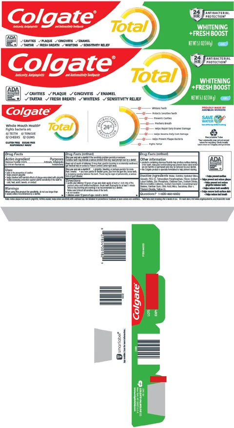 Colgate Total Whitening Fresh Boost 포장