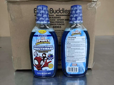 Brush Buddies Mouthwash Spidey and Hist Amazing Friends Peter Parker Punch packaging