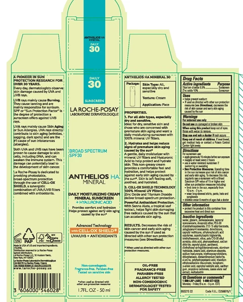 La Roche Posay Laboratoire Dermatologique Anthelios HA Mineral Broad Spectrum SPF 30 Daily Moisturizing Sunscreen packaging