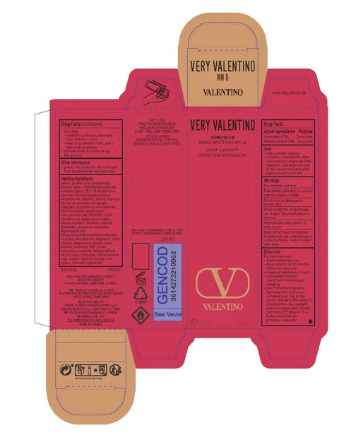Valentino Very Valentino Light Lasting Perfecting Foundation Broad Spectrum SPF 26 Sunscreen 포장