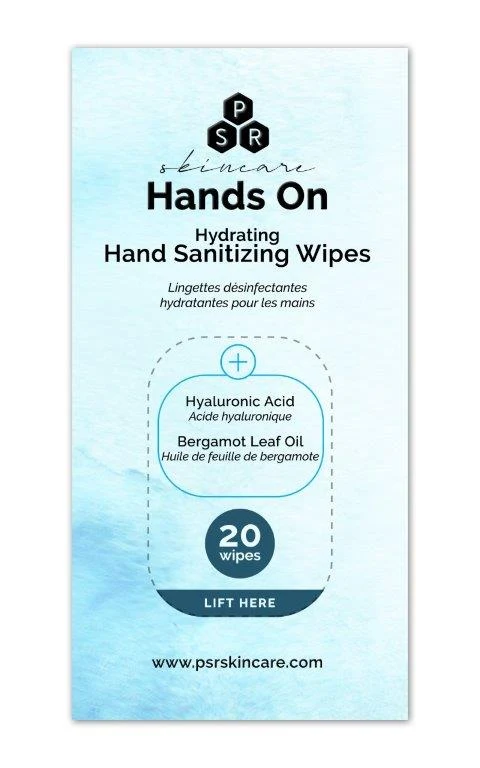 Hands On Hydrating Hand Sanitizing Wipes packaging