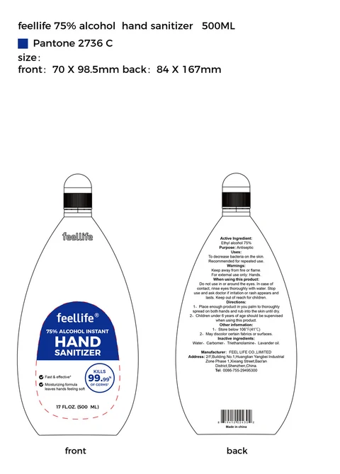 75% Alcohol Instant Hand Sanitizer 포장
