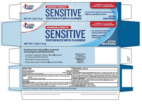 Sound Body SensitiveMaximum Strength packaging