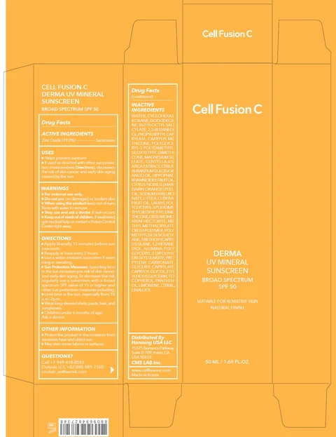 Cell Fusion C Derma UV Mineral Sunscreen Broad Spectrum SPF 50 포장