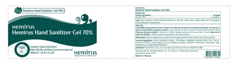 Hemirus Hand Clinic Gel 70% 포장