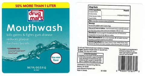 DISCOUNT DRUG MARTBLUE MINT MOUTHWASH 포장