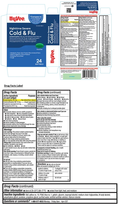 HyVee Nighttime Severe Cold and Flu SOFTGEL 포장