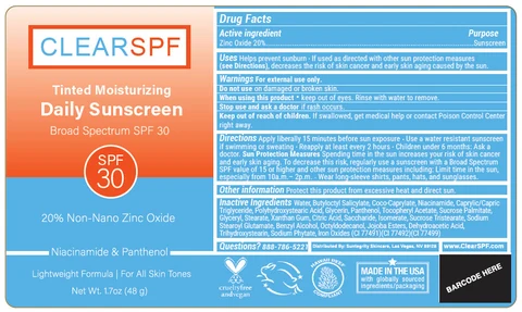 ClearSPF Tinted Sunscreen 포장