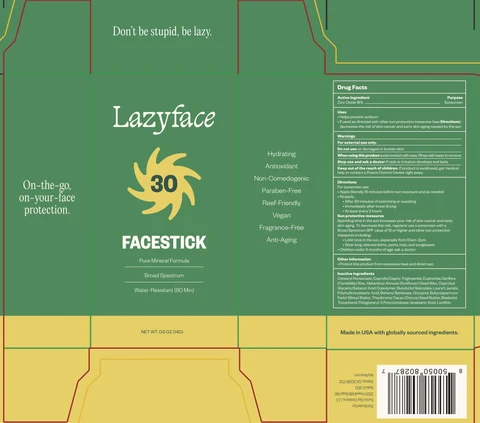 Lazy Face SPF 30 Facestick packaging