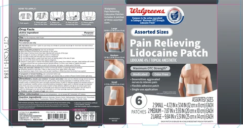 Walgreens Lidocaine Pain Relieving Patch Assorted packaging