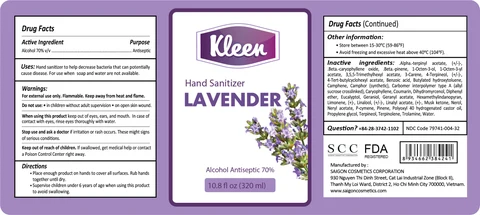 Kleen Hand Sanitizer Lavender 320ml Label
