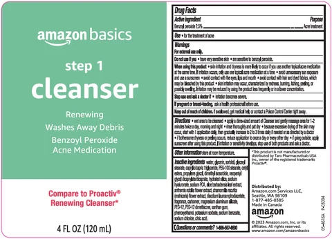 amazon basics step 1 cleanserAcne treatment packaging
