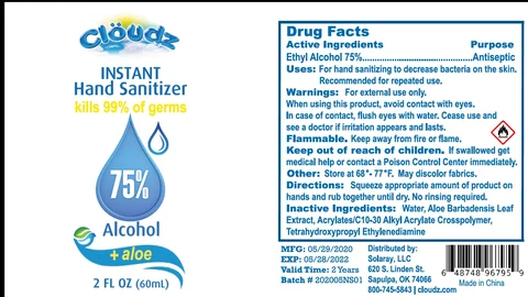 Cloudz instant hand sanitizer 포장