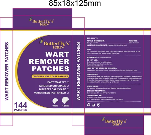 Butterflys tear WART REMOVER Patches packaging