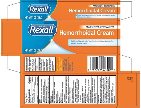 Rexall Maximum Strength Hemorrhoidal packaging