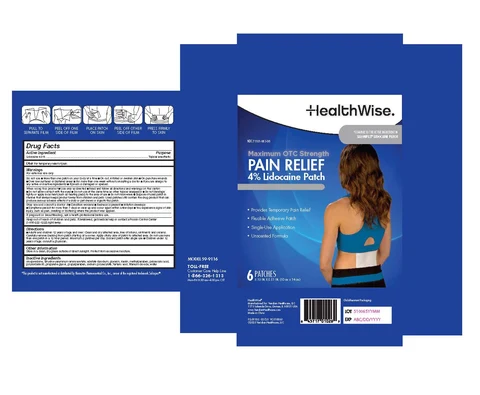 HealthWise Lidocaine Patch packaging