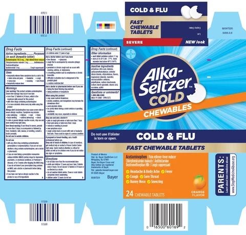 ALKA SELTZER COLD Cold and Flu Severe Fast Chewables 포장
