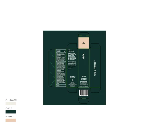 Ceile tint PROTECT tinted serum SPF 50 Fair 포장
