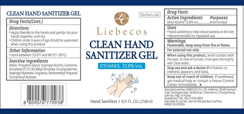 Liebecos Clean Hand Sanitizer packaging