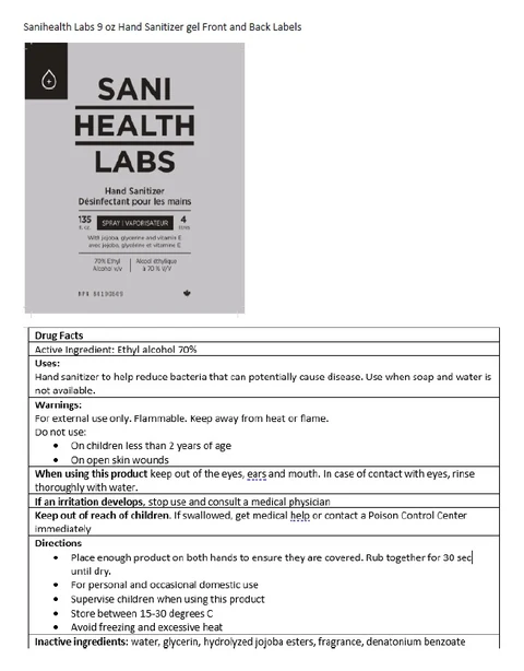 SaniHealth Labs Hand Sanitizer 포장