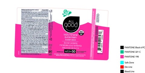 All Good kids mineral sunscreen butter stick SPF 50 포장