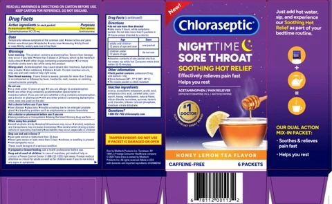 Chloraseptic Nighttime Sore Throat Hot Relief packaging