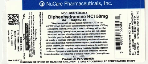 diphenhydramine hcl packaging