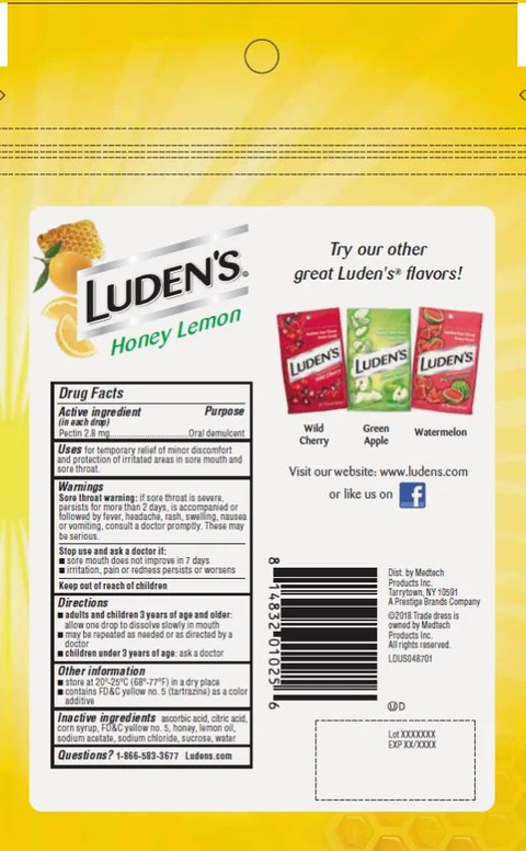 Ludens Honey Lemon packaging