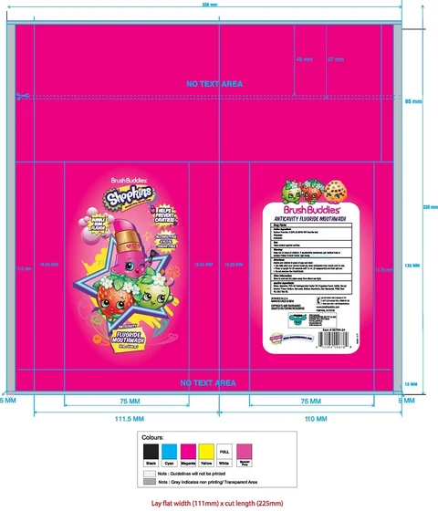 Shopkins Bubble gum Mouth wash 포장