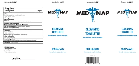 MED NAP Cleansing Towelette packaging