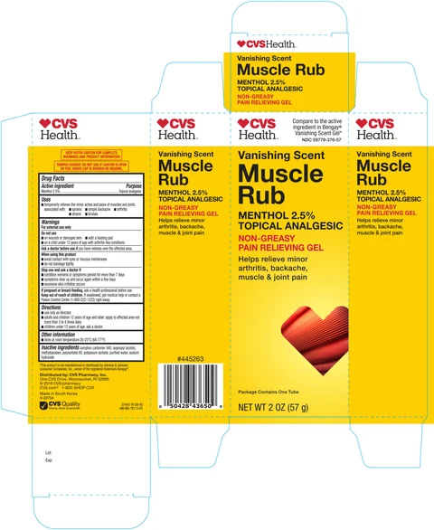 CVS VANISHING SCENT MUSCLE RUB 포장