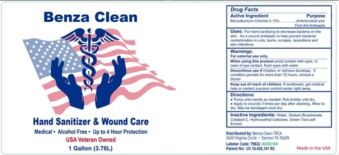 Benza Clean hand sanitizer 포장